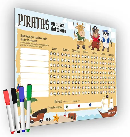 Tabla de Recompensas para Niños en Español A4 21x30cm - Pizarra para Aprender Magnética - Fomenta el Buen Comportamiento de los Niños - Material Mejorado 100% Borrable Anti-Suciedad  