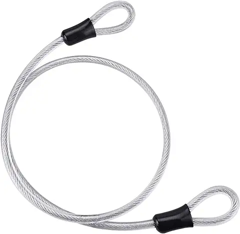 TANCUDER Cable de Alambre Cuerda de Acero de Doble Lazo Dispositivo Antirrobo Cable de Seguridad de Acero Inoxidable Cuerda de lazo Flexible para Bicicletas Motocicletas Puertas de Vidrio  