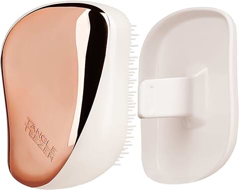 Tangle Teezer Compact Styler Cepillo pelo Antitirones rosa y Blanco - Desenredante Antirotura - de Viaje - Peine que Cuida el pelo  