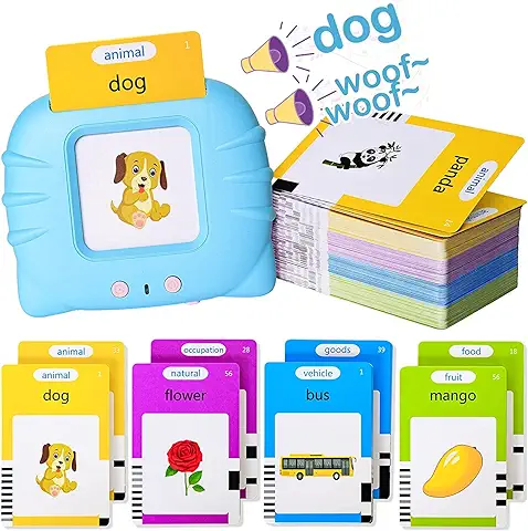 Tarjetas Flash Parlantes, Tarjetas Didácticas de Juguete,Tarjeta de Alfabetización Infantil, Juguetes Educativos Audibles, Recurso Preescolar Juguete Interactivo Electrónico para 3 4 5 6 Años De Edad  