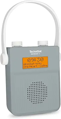 TechniSat DIGITRADIO 30 - Radio de Ducha Dab+ Resistente al Agua (FM, Dab, Batería Integrada, Bluetooth, Resistente al Agua Según IPX5, Despertador, Memoria de Favoritos, Conector para Auriculares)  