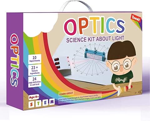 Teenii Optics Science Kit Sobre Experimento de luz para Niños, Stem Physics Lab Set Estudiantes Educación Juguetes Regalo de Cumpleaños para Niños Niñas de 8 a 16 Años  