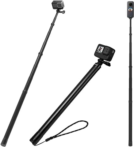 TELESIN Palo Selfie Ultra Largo – Monopod de Mano Extensible Ligero de 3 Metro/118 Pulgadas para Gopro/Osmo Action/Insta 360 (118 Pulgadas Mejorado)  