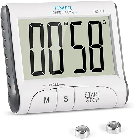 Temporizador de Cocina, YXwin Digital Temporizador Timer Cocina Magnético 24 Horas Reloj Despertador con Pantalla LCD de Gran Tamaño Retráctil Soporte