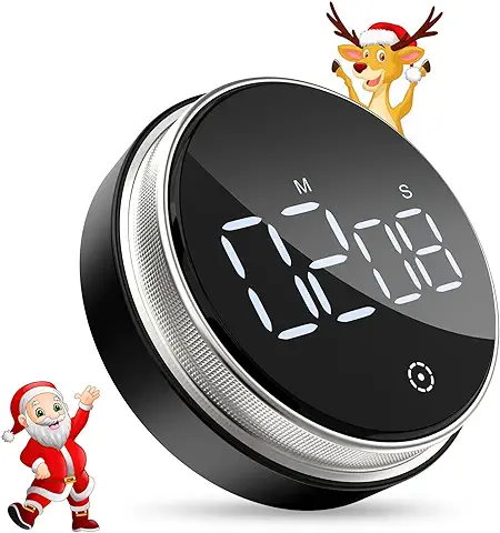 Temporizadores Digitales de Cocina, ORIA Temporizador Magnético de Cuenta Atrás con Gran Pantalla LED, Alarma de Volumen de 3 Niveles para Cocina, Fitness, Estudiar - Plata & Negro  