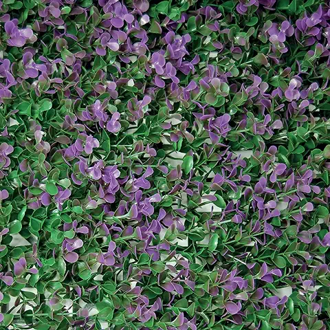 Tenax Divy 3D Panel Buxus Lilac 0,50 x 1 m Verde-Lila, Panel Modular con Hojas Artificiales Tipo Boj para Decoración de Pared Jardín Vertical  