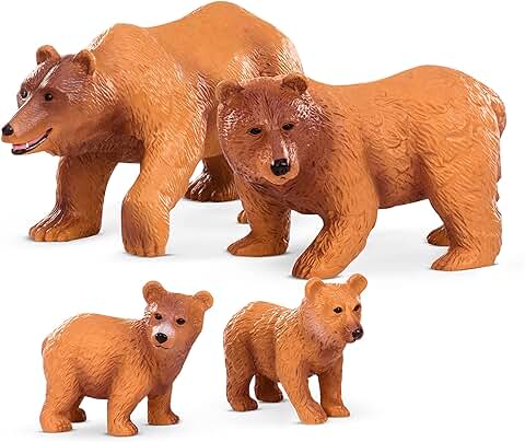Terra by Battat Juguete – Estatuilla de Oso – Familia de Osos Salvajes – Animales del Bosque – Brown Bear Family (AN2732Z)  