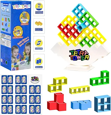 Tetra Tower Balance Blocks, Juguete de Apilamiento de Equilibrio, Juguetes de Montessori, Juegos de Equilibrio para Niños y Niñas 3+ Años como Juguetes Educativos  