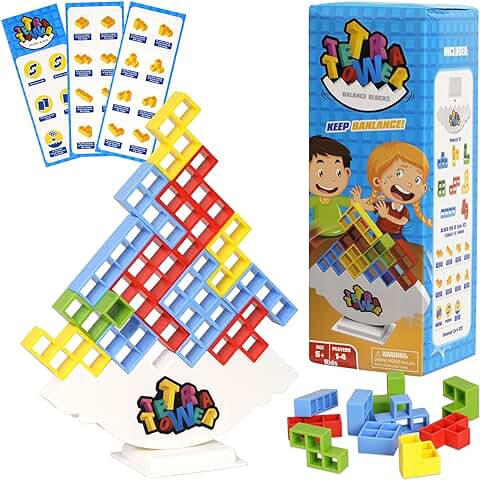 Tetris Tower, Juegos Apilables, Juguetes de Montessori, Bloques de Tetris, Juguetes Apilables de Equilibrio, Descompresión Balance Bloques de Construcción, Regalos de Cumpleaños para Niños 5+ Años  