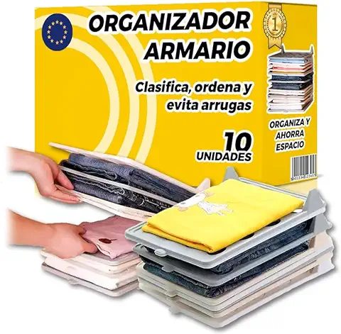 The Inventions Emporium Organizador Armario Antiarrugas Rígido 10 UDS - Organizador Camisetas Rídigo- Organizador De Camisetas - Organizador Camisetas Dobladas  