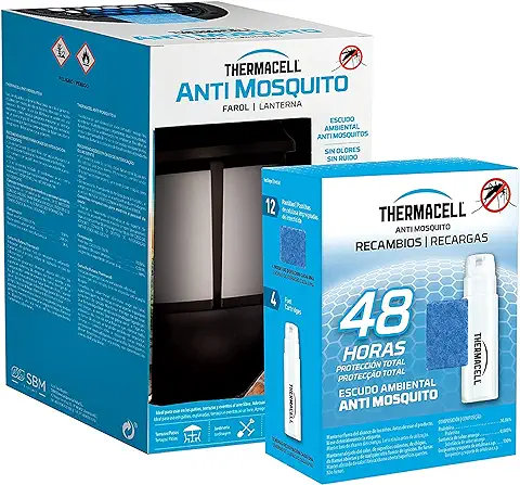 ThermaCELL - Pack Antimosquitos Farol para Exterior. Incluye Farol + Recambios para 48 Horas  