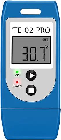 ThermElc Registrador de Datos de Temperatura USB 32000 Puntos Software para Window Export PDF/Excel Informe para Frío Cadena Almacenes Nevera Invernadero  