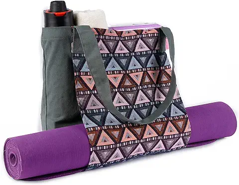 Thermikoa Bolsa Esterilla Yoga - Funda Esterilla Yoga - Bolso Mujer - Yoga Mat Bag - Tote Bag para Transportar la Colchoneta de Yoga, Pilates o Gimnasia - Ligera, Espaciosa y Práctica (Verde)  