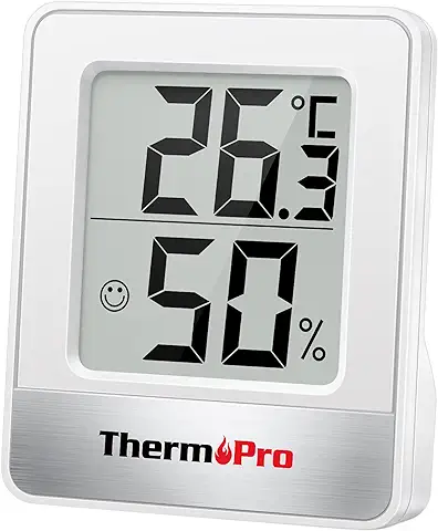 ThermoPro TP49 Pequeño Higrómetro Digital, Termómetro de Interior para Controlar la Temperatura y Medir la Humedad, para la Comodidad en la Oficina y en Casa, Termómetro para Reptil  