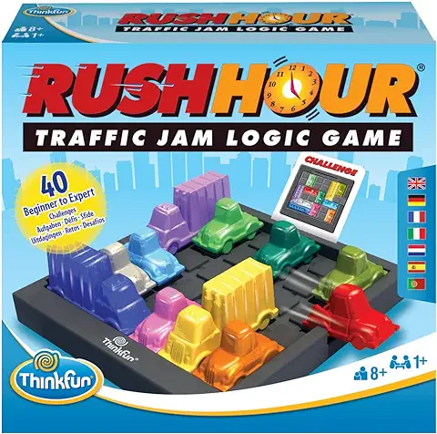 Think Fun - Rush Hour Escapa del Atasco, Juego de Lógica para Niños Edad 8+ Años  