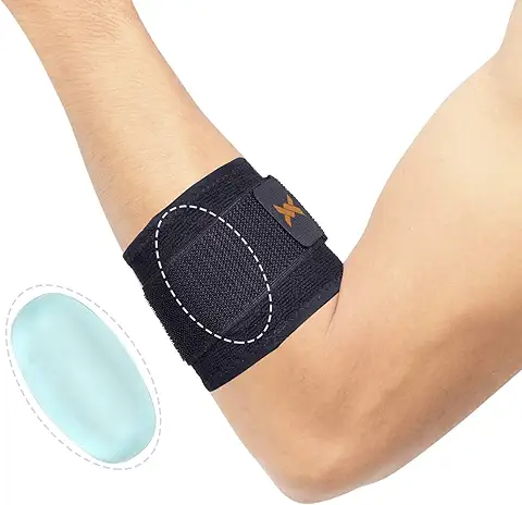 Thx4COPPER Infused - Estabilizador de Compresión para Antebrazo con Silicona para Deporte, codo de Golfista, codo de Tenista, codo Ajustable para Tendinitis, Antebrazo de Brazo  