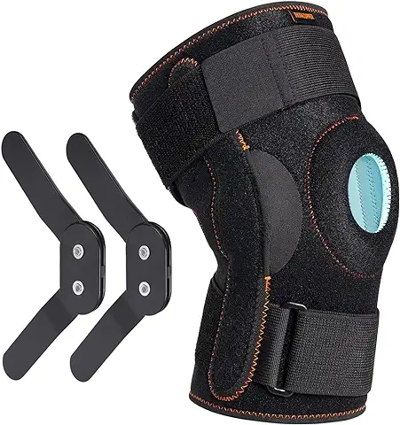 Thx4COPPER Rodillera Plegable con Rótula Abierta Ajustable con Correas Paralelas y Estabilizadores de Doble Cara, Rodillera de Compresión para Aliviar el Dolor de Rodilla  