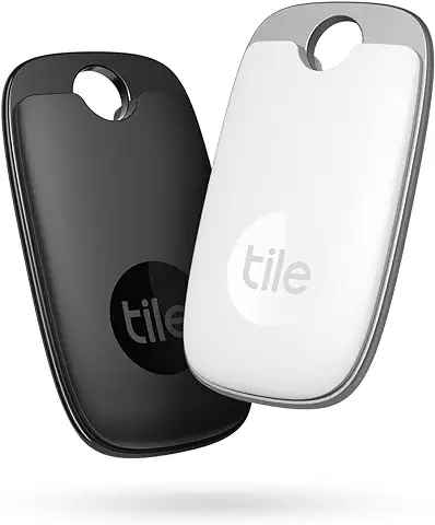 Tile Pro (2022) Buscador de Objetos Bluetooth, Pack de 2, Radio Búsqueda 120m, Compatible con Alexa, Google Smart Home, iOS, Android, Busca Llaves, Mandos a Distancia y Más, Negro/Blanco  