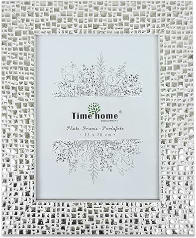 TIME HOME DEVELOPMENT Marco de Fotos Madera para mesa (Blanco, 13x18)  