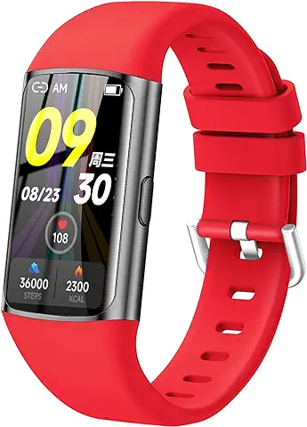 Tipmant Reloj Inteligente Impermeable IP68 Smartwatch Pulsera de Actividad con Pulsómetro Podómetro Calorías Monitor de Sueño Reloj Deporte Smartband para Android y iOS Hombre Mujer Niños (Rojo)  