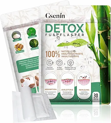 Tiritas Desintoxicantes para pies para Aliviar el Estrés y el Sueño Profundo, Almohadillas 100% Naturales para Eliminar Toxinas y Limpiar el Cuerpo (30 Unidades)  