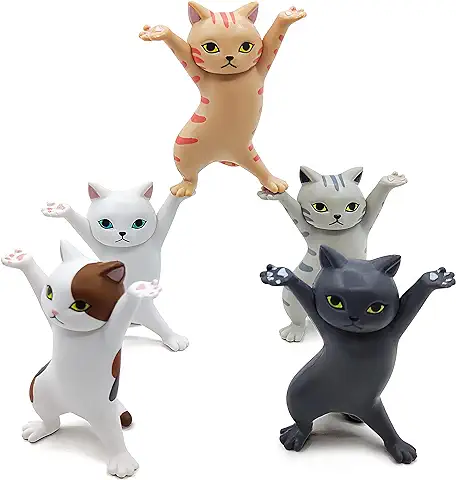 Titular de Lápices de Gatos Bailando, Creativos Bailarines de Ataúd para Decoración de Escritorio o Hogar Adornos Pequeños de Almacenamiento de Objetos Lindos Gatos de Trabajo 5 Piezas  