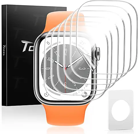 TOCOL 6 Piezas Protector de Pantalla para Apple Watch Series 6 5 4 SE 44mm/Series 3 2 1 42mm/Series 7 45mm HD Clear Soft TPU Film No Vidrio Sin Burbujas Instalación Fácil para Iwatch 44mm y 42mm  