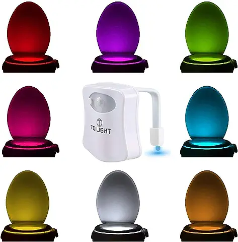 ToiLight – La Luz de Noche de Baño LED Activada por Sensor de Movimiento - 9 Modos de Color Que Encenderán su Asiento de Inodoro - Iluminación de Baño Práctica y Conveniente  
