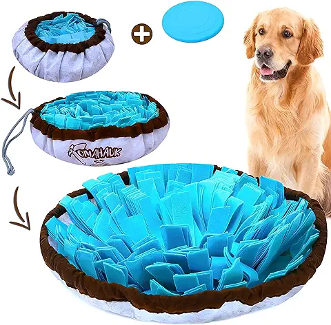 TOMAHAUK Alfombrilla para Perros – Juego de Alimentación Interactivo/Rompecabezas para Perros Que Ayuda con el Alivio del Estrés, Habilidades de Forraje, Estimulación Cerebral y Aburrimiento (Azul)  