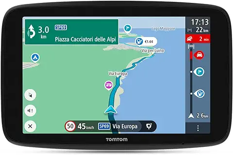 TomTom Navegador para Autocaravanas con Pantalla HD de 7" y PDI así como Navegador para Caravana GO Camper Max, Actualizaciones Mediante Wi-Fi y Avisos de Radares de Tráfico, Mapas del Mundo  