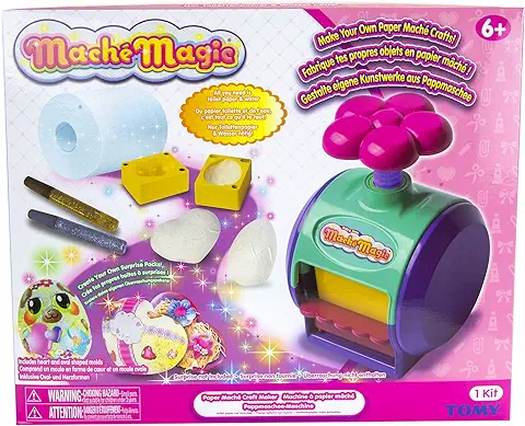 Tomy T12365 Mache Magic, Juego de Manualidades para Niños, Juguete para Hacer Papel Maché, Adecuado para Niños y Niñas a Partir de 6 Años, Color rosa  