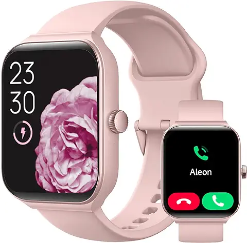 TOOBUR Reloj Inteligente Mujer, Smartwatch Alexa Incorporada 1.95" Pantalla IP68 Sumergible con Llamada, Seguimiento del Frecuencia Cardíaca/Oxígeno en Sangre/Sueño/100 Deportes para Android iOS Rosa  