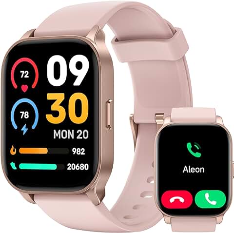 TOOBUR Reloj Inteligente Mujer, Smartwatch Alexa Incorporada IP68 Sumergible con Llamada/Seguimiento del Frecuencia Cardíaca/Sueño/100 Deportes Compatible Android IPhone  