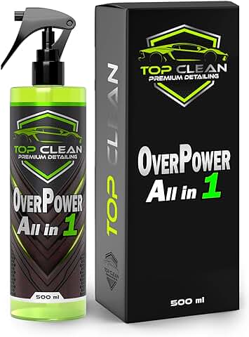 TOP CLEAN Limpiador APC Multiusos Todo en Uno para Coche Interior y Exterior Salpicadero Tapicerías Tela y Cuero Carrocería Llantas Motor - Uso Fácil y Directo - Overpower 500ml  