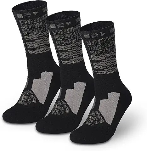 Topactive Calcetines Trail Running Altos, Calcetines Senderismo, Transpirables, Calcetines Antiampollas, Calcetines Crossfit, Ciclismo, Padel para Hombres y Mujeres. 3 Pares  