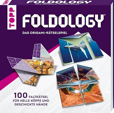 TOPP Foldology – El Juego de Rompecabezas de Origami: 100 Rompecabezas Plegables únicos para Mentes Brillantes y Manos Hábiles Jóvenes y Viejos!  