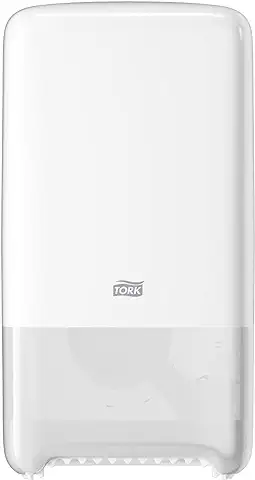 Tork 557500 Dispensador de Doble Rollo de Papel Higiénico de Tamaño Mediano Elevation / Sistema T6 / Blanco  