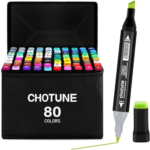 Touchcool Rotulador de 80 Colores Marker Pen Marcadores de Graffiti con Doble Punta la Versión Mejorada Agrega una Base de Almacenamiento  