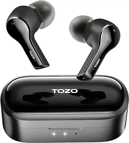 TOZO T9 Auriculares Inalambricos, Cascos Inalambricos Bluetooth Llamadas Nítidas con 4 Mic, Auriculares Inalambricos Bluetooth 5.3 Reducción del Ruido De Las Llamadas, Sonido Personalizado  