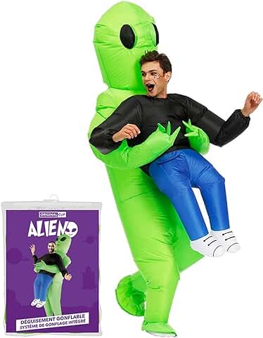 Traje de Alienígena Inflable | Traje Inflable Peculiar | Tamaño Adulto | Poliéster Cómodo | Resistente | Sistema de Inflación Incluido | OriginalCup®  