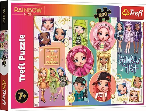 Trefl 200 Elementos-Rompecabezas Colorido con Personajes de Cuentos de Rainbow High, Entretenimiento Creativo, Diversión para Niños a Partir de 7 Años Puzzle, Color Amistad (13289)  