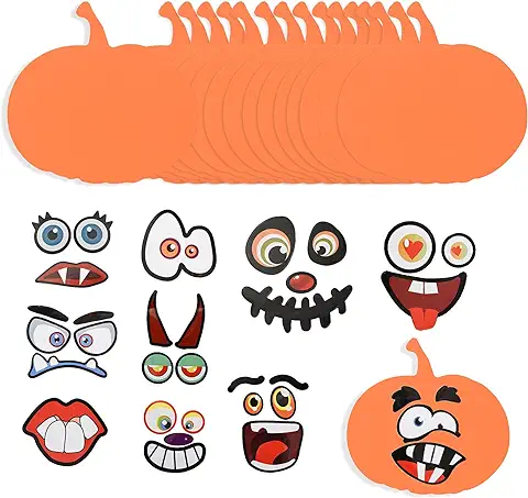 TRIXES Kit de Manualidades de Calabaza de 32 Piezas - Suministros de arte - Fiesta de Halloween - Pegatinas de Fiesta para Niños - Kits de Manualidades para Niños  