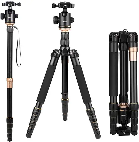 Trípode Andoer Trípode Monópode Monopod Pro para Cámaras de Foto y Video con Cabeza de Bola Ballhead Placa Rápida Liberazación para Canon Nikon Sony Panasonic DSLR  