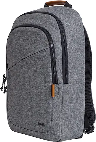 Trust Avana Mochila Portatil Mujer 16 Pulgadas, Mochila Viaje 20 Litros de Plástico Reciclado, Backpack Mochila Hombre Ordenador Negocio Trabajo Escolares Instituto Universidad - Gris  