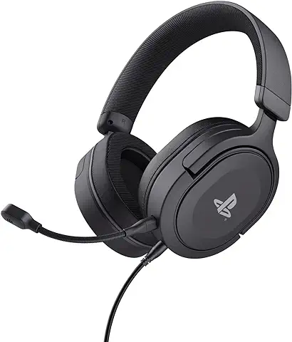 Trust Gaming GXT 498 Forta Cascos PS5 / PS4 Sostenibles, Licencia Oficial para Playstation 5, Drivers de 50 mm, Diadema Regulable, Micrófono Extraíble, Auriculares Gaming, Cable de 1.2 m, Negro  