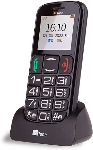 TTfone Mercury 2 TT200 - Teléfono Móvil Libre (básico para Mayores, con Botones Grandes, con Base de Carga) Color Negro  