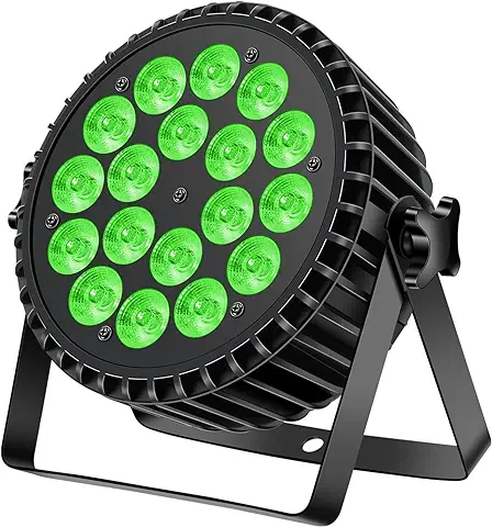 Ukfog 200 W 18 LED Par de Faros 8 CH par de luz LED RGBW+DMX Strobe Sound Modo Activo LED Luces de Escenario Foco de Discoteca Luz de Fiesta para Bodas/fiestas/iglesia/club/DJ en vivo Show  