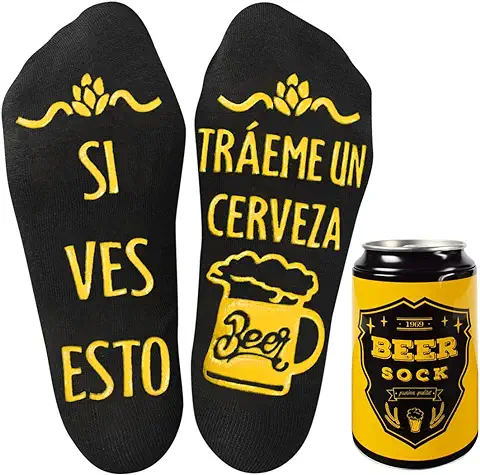 UMIPUBO Calcetines Tobilleros Hombre Calcetines Divertidos Con lata de Cerveza Casuales Divertidos para Hombres Calcetines de Algodón Estampados  