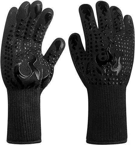 Un Par/2 Guantes de Barbacoa para Parrilla, Guantes de Horno Resistentes al Calor, Guantes de Horno Resistentes al Calor Extremo de 1752 °F, Guantes de Barbacoa, Guantes de Barbacoa Antiquemaduras,  