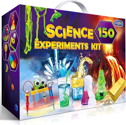 UNGLINGA Kits de Ciencia de 150 Experimentos para Niños de 4-6-8-10-12 Años, Proyectos STEM Juguetes Educativos para Niños de 4,6,7,8,9,10,12 Años, Ideas de Regalo de Cumpleaños  